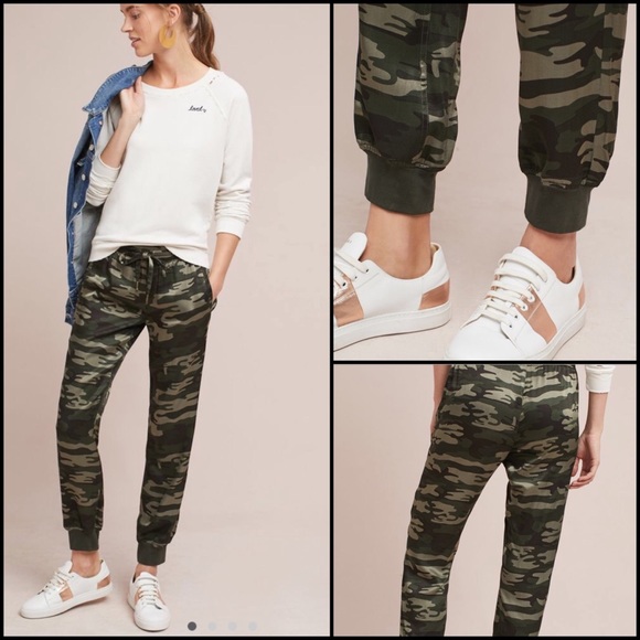 Anthropologie Pants - Anthropologie Camo Satin Joggers New XL Pants NWT